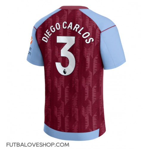 Dres Aston Villa Diego Carlos #3 Domáci 2023-24 Krátky Rukáv